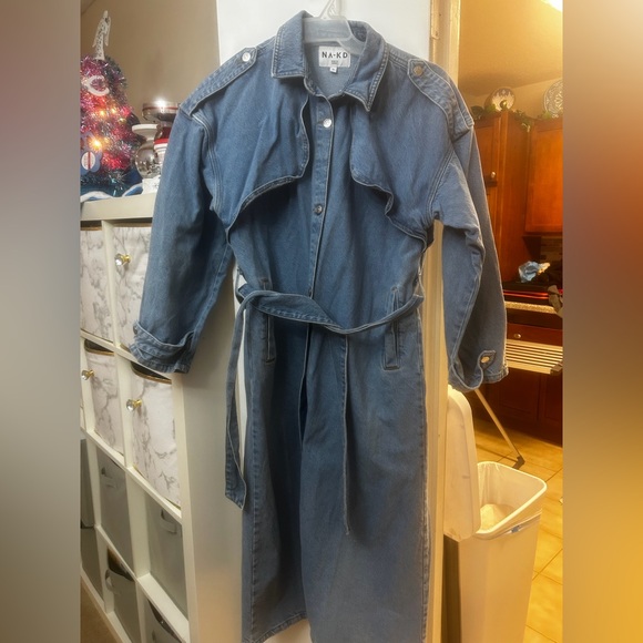 Blue Denim Trench Coat - Picture 1 of 5